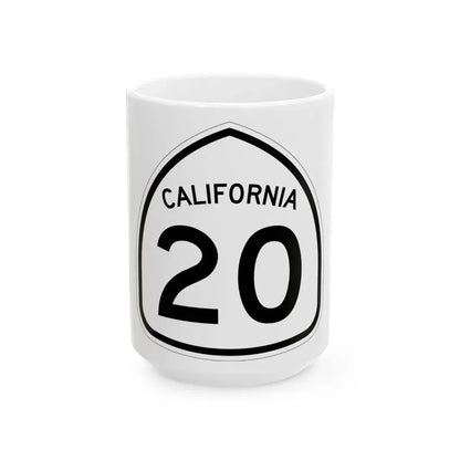 California 20 1957 (California) (Road Sign) White Coffee Mug 15oz - Go Mug Yourself