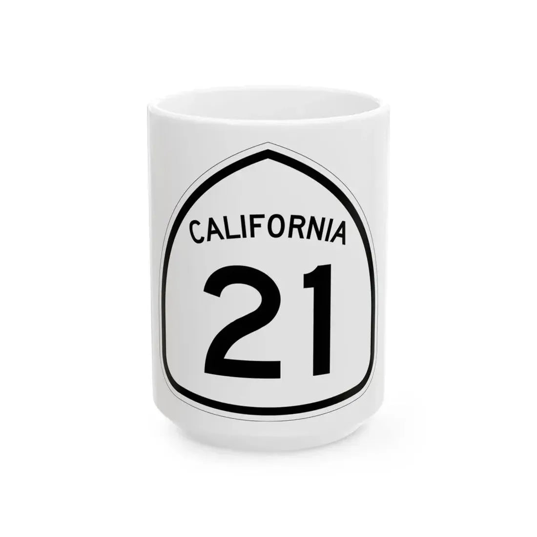 California 21 1957 (California) (Road Sign) White Coffee Mug 15oz - Go Mug Yourself