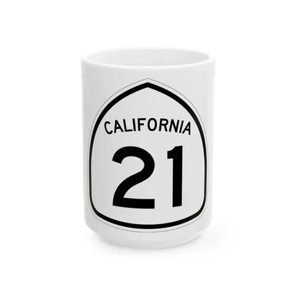 California 21 1957 (California) (Road Sign) White Coffee Mug 15oz - Go Mug Yourself