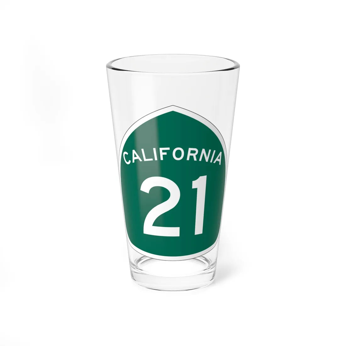 California 21 (California) (Road Sign) Pint Glass 16oz 16oz - Go Mug Yourself