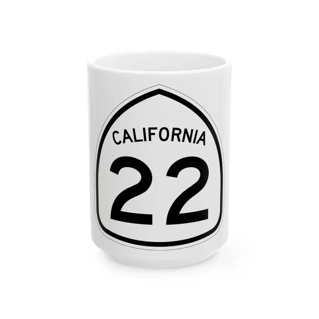 California 22 1957 (California) (Road Sign) White Coffee Mug 15oz - Go Mug Yourself