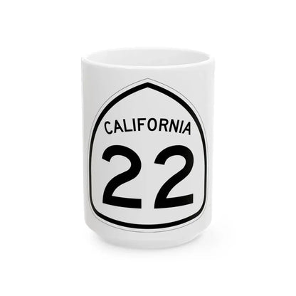 California 22 1957 (California) (Road Sign) White Coffee Mug 15oz - Go Mug Yourself