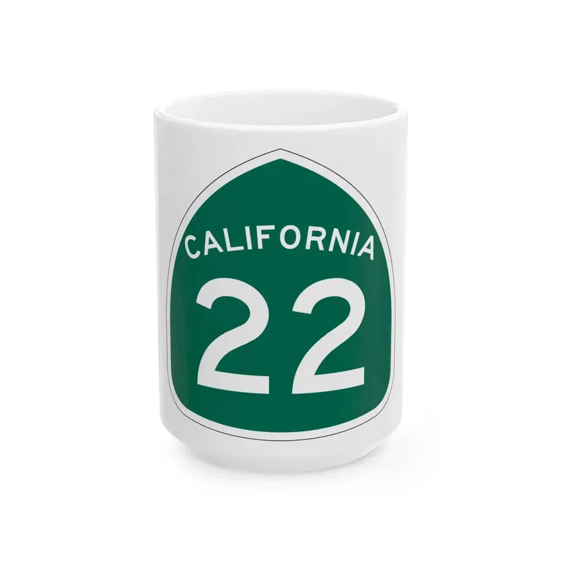 California 22 (California) (Road Sign) White Coffee Mug 15oz - Go Mug Yourself