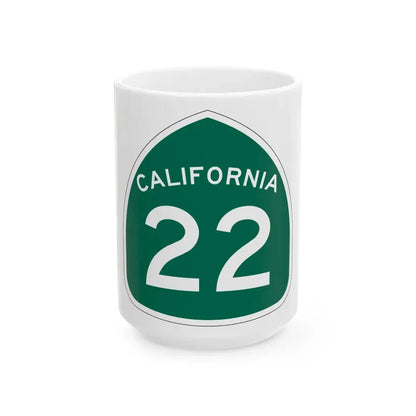 California 22 (California) (Road Sign) White Coffee Mug 15oz - Go Mug Yourself