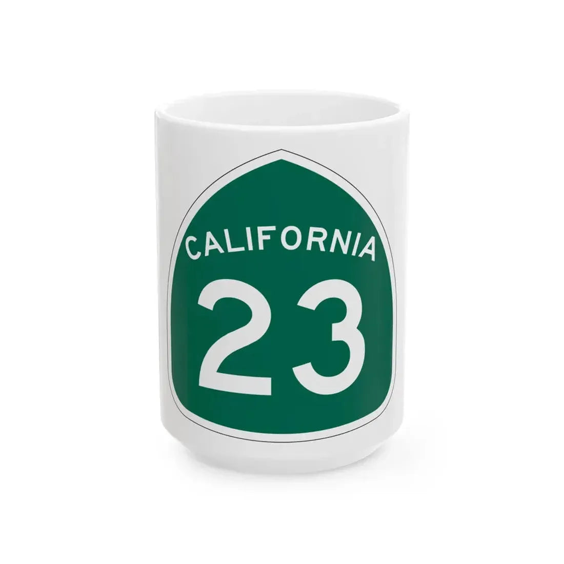 California 23 (California) (Road Sign) White Coffee Mug 15oz - Go Mug Yourself