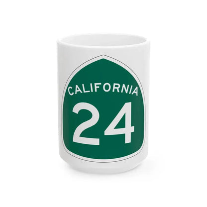 California 24 (California) (Road Sign) White Coffee Mug 15oz - Go Mug Yourself