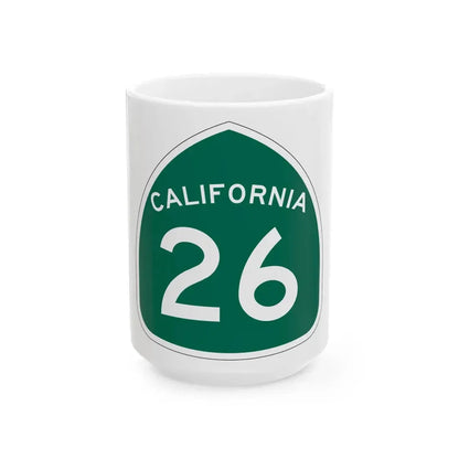 California 26 (California) (Road Sign) White Coffee Mug 15oz - Go Mug Yourself