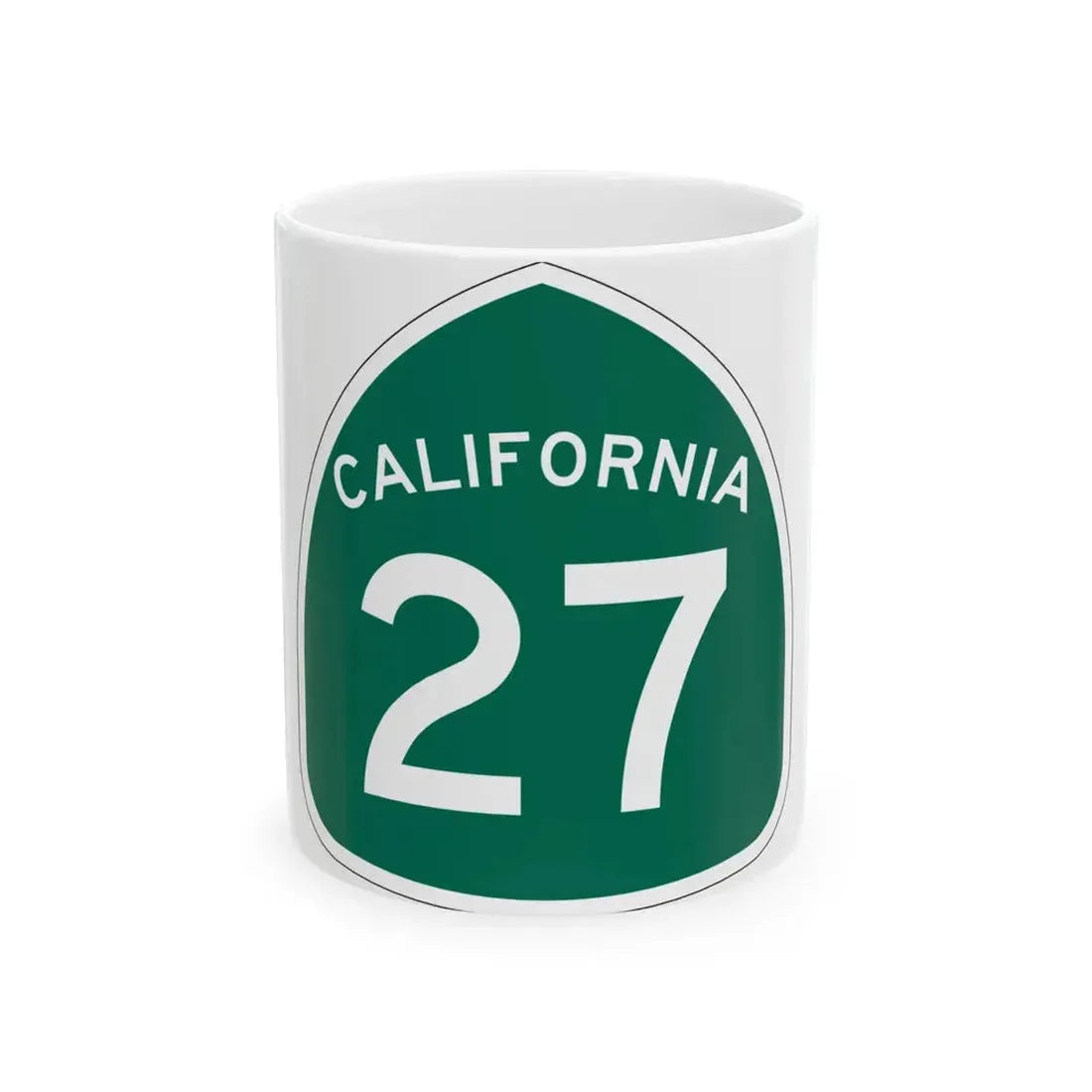 California 27 (California) (Road Sign) White Coffee Mug 11oz - Go Mug Yourself