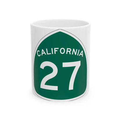 California 27 (California) (Road Sign) White Coffee Mug 11oz - Go Mug Yourself