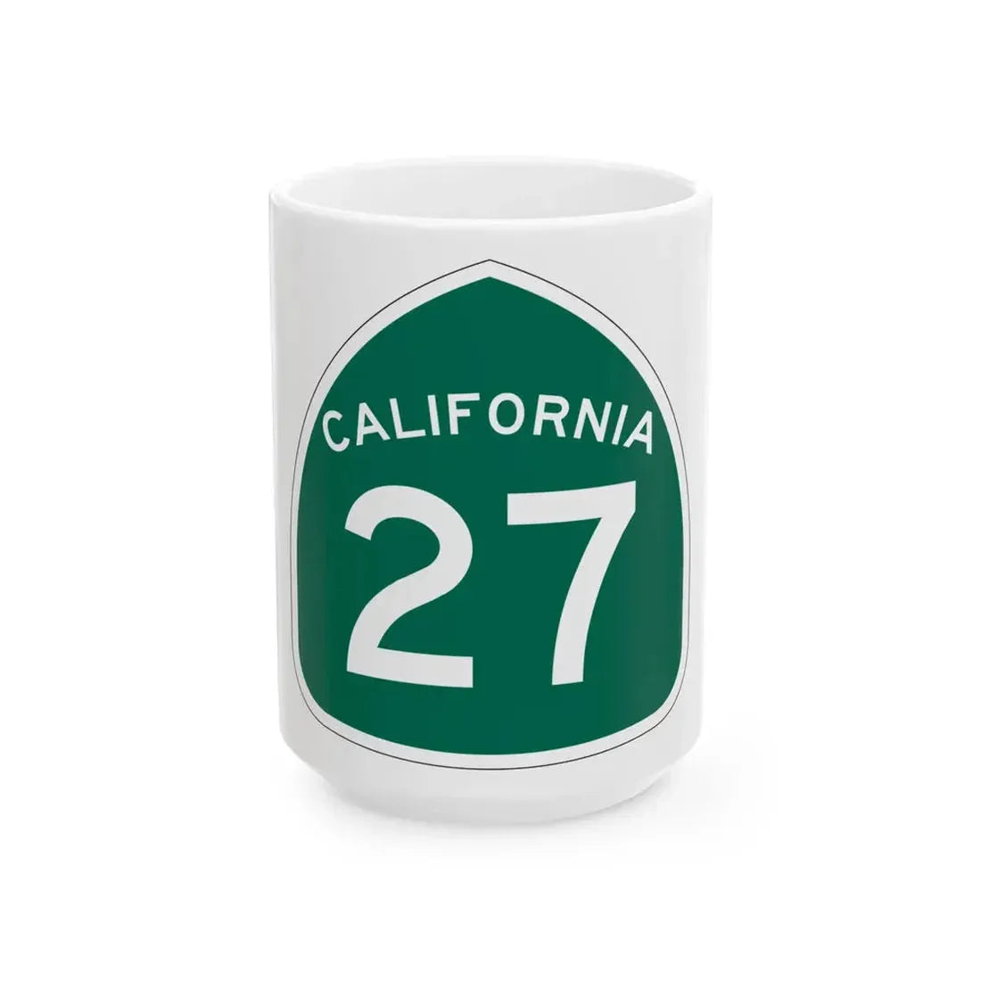 California 27 (California) (Road Sign) White Coffee Mug 15oz - Go Mug Yourself