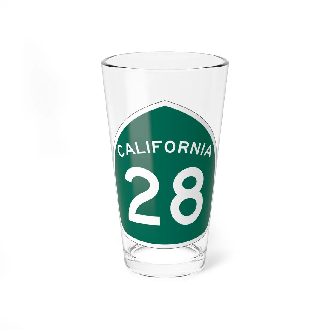 California 28 (California) (Road Sign) Pint Glass 16oz 16oz - Go Mug Yourself