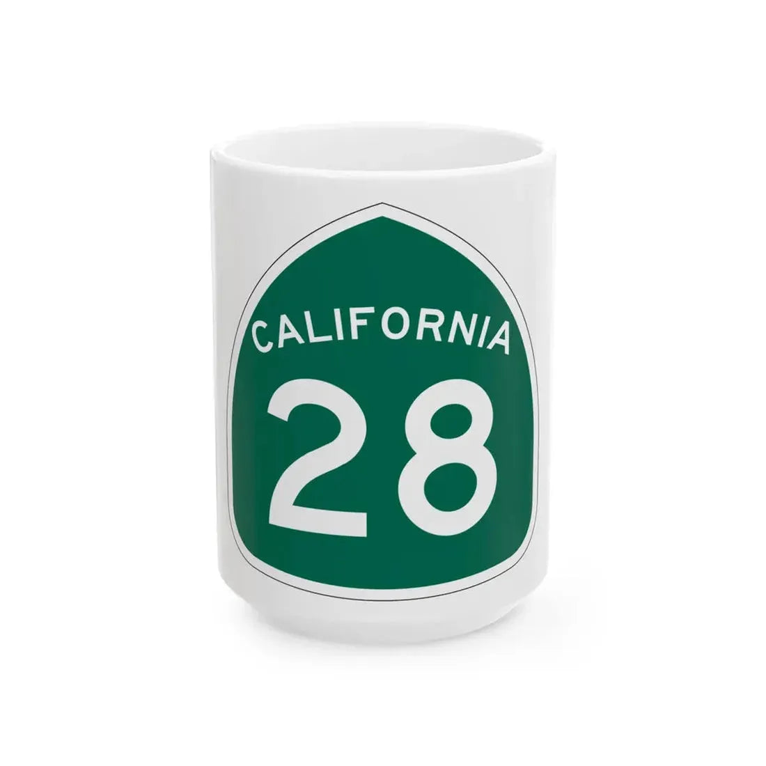 California 28 (California) (Road Sign) White Coffee Mug 15oz - Go Mug Yourself