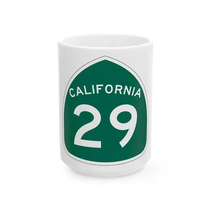 California 29 (California) (Road Sign) White Coffee Mug 15oz - Go Mug Yourself