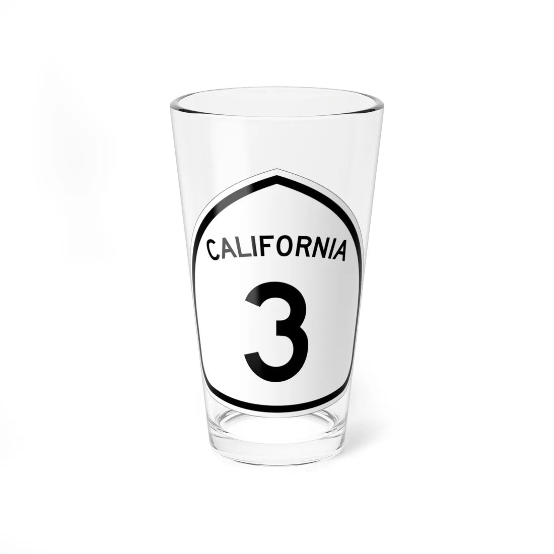 California 3 1957 (California) (Road Sign) Pint Glass 16oz 16oz - Go Mug Yourself