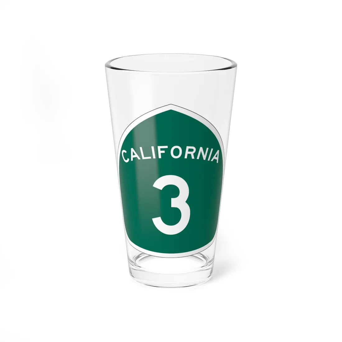 California 3 (California) (Road Sign) Pint Glass 16oz 16oz - Go Mug Yourself