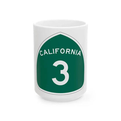 California 3 (California) (Road Sign) White Coffee Mug 15oz - Go Mug Yourself