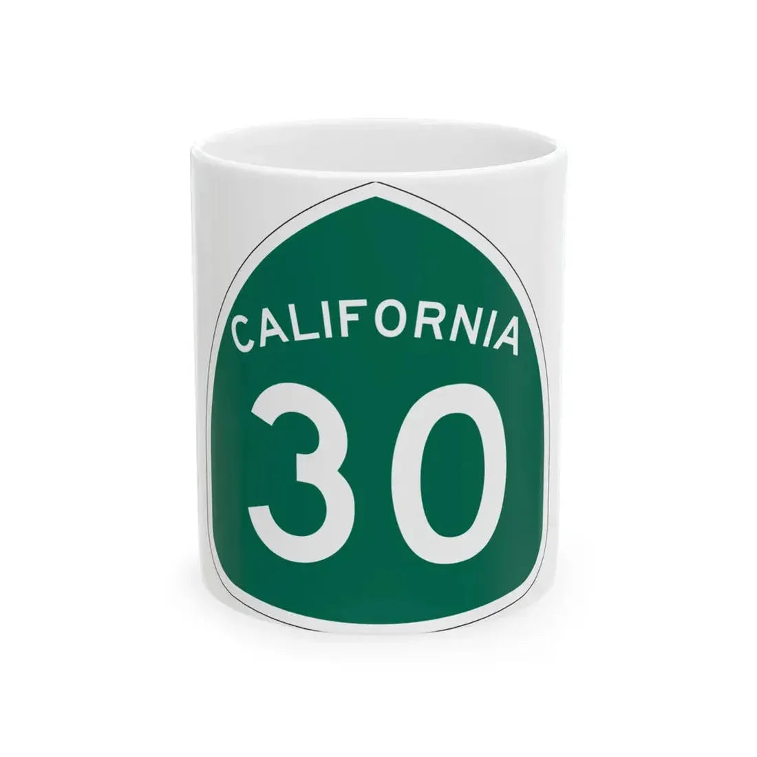 California 30 (California) (Road Sign) White Coffee Mug 11oz - Go Mug Yourself