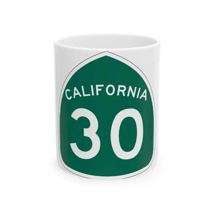 California 30 (California) (Road Sign) White Coffee Mug 11oz - Go Mug Yourself