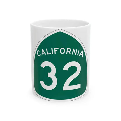 California 32 (California) (Road Sign) White Coffee Mug 11oz - Go Mug Yourself