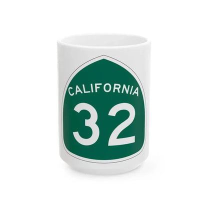 California 32 (California) (Road Sign) White Coffee Mug 15oz - Go Mug Yourself