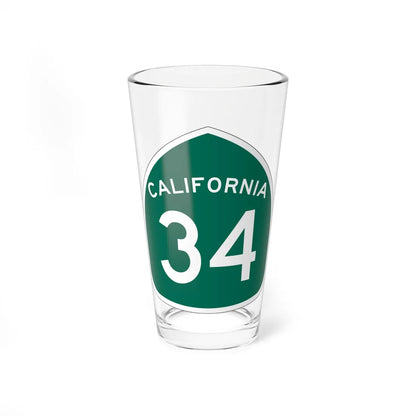 California 34 (California) (Road Sign) Pint Glass 16oz 16oz - Go Mug Yourself