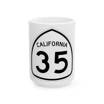 California 35 1957 (California) (Road Sign) White Coffee Mug 15oz - Go Mug Yourself