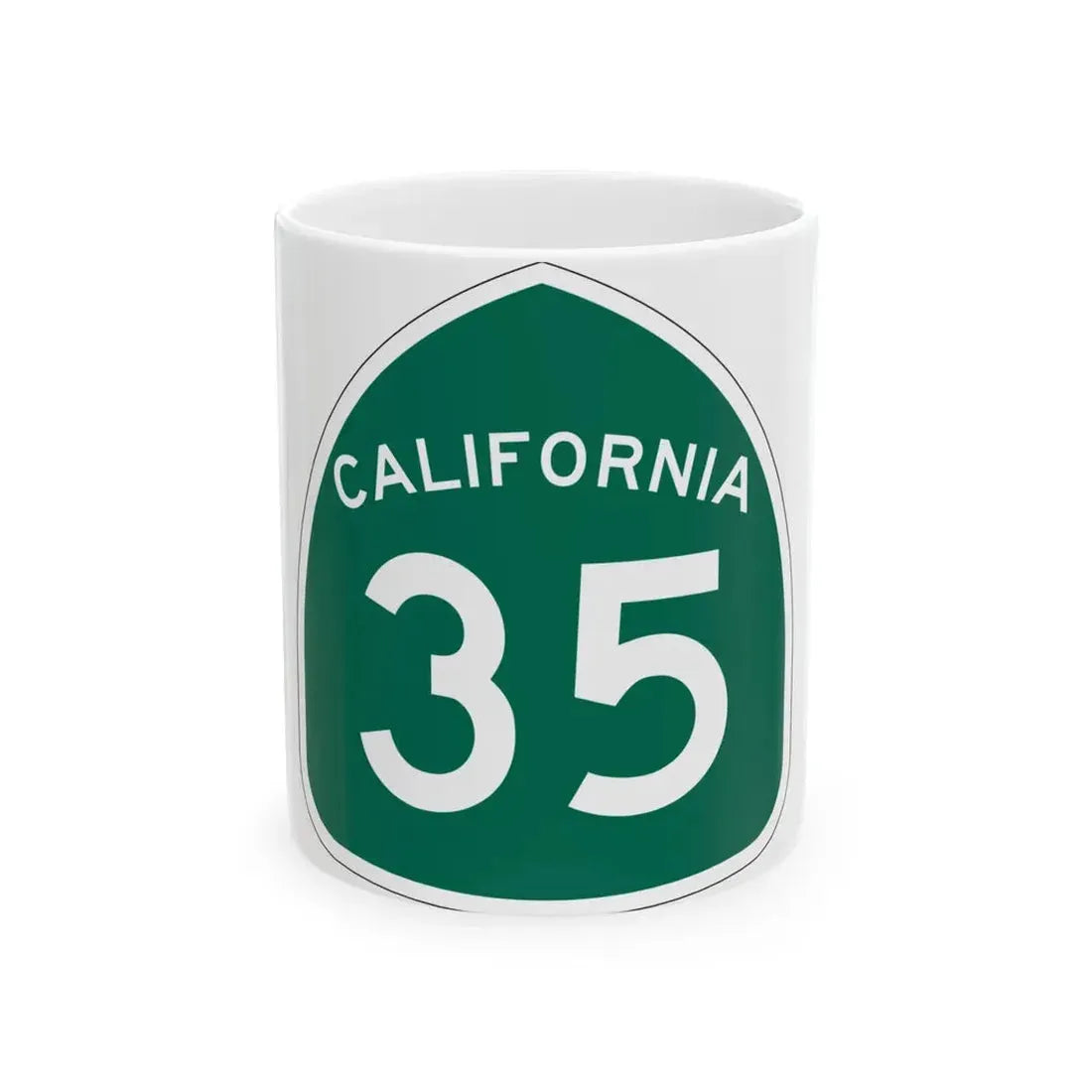 California 35 (California) (Road Sign) White Coffee Mug 11oz - Go Mug Yourself