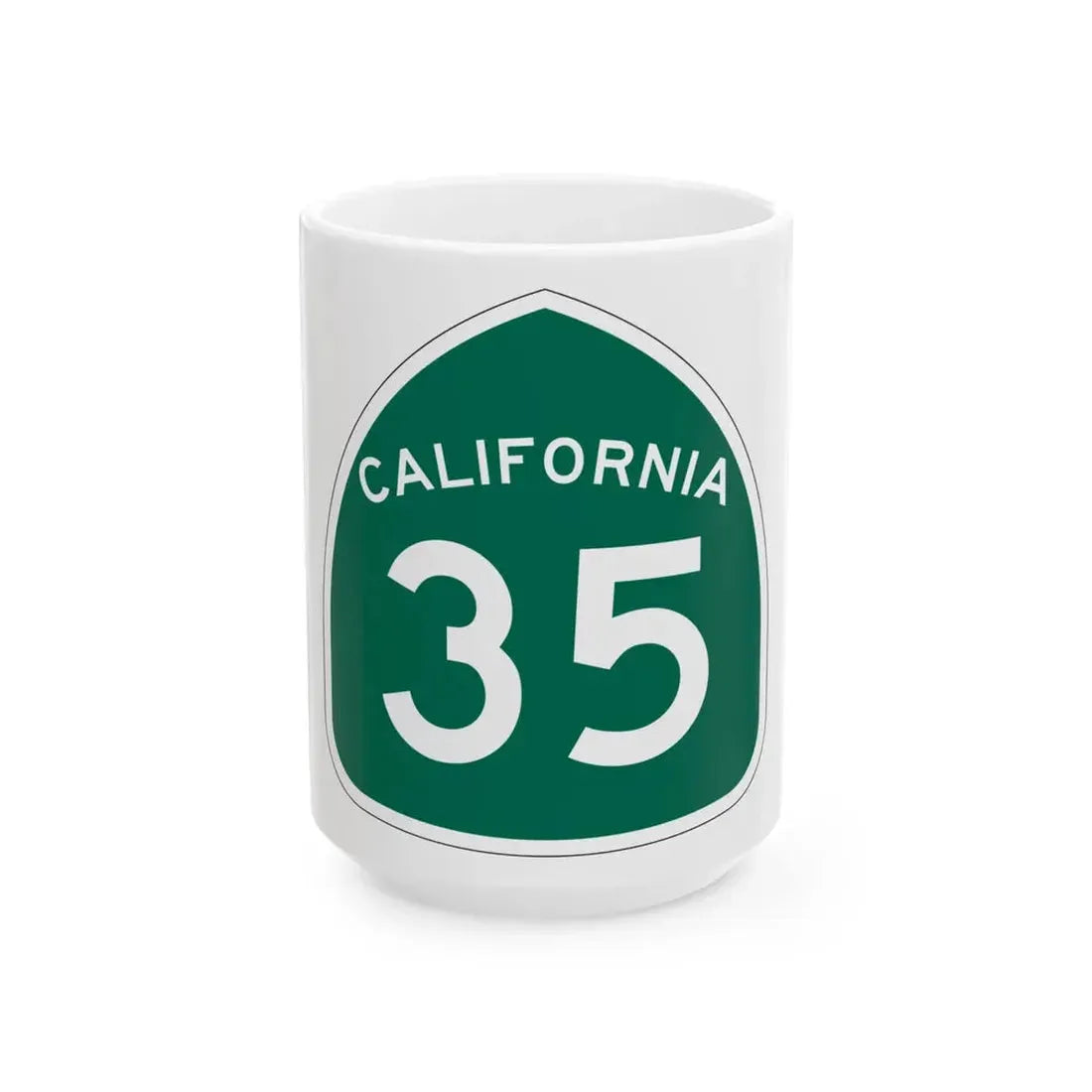 California 35 (California) (Road Sign) White Coffee Mug 15oz - Go Mug Yourself