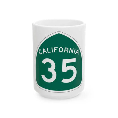 California 35 (California) (Road Sign) White Coffee Mug - Go Mug Yourself