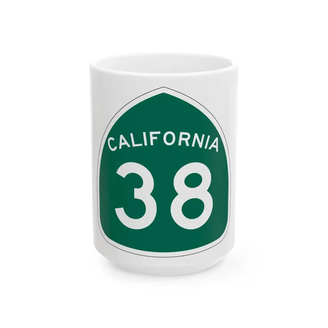 California 38 (California) (Road Sign) White Coffee Mug 15oz - Go Mug Yourself