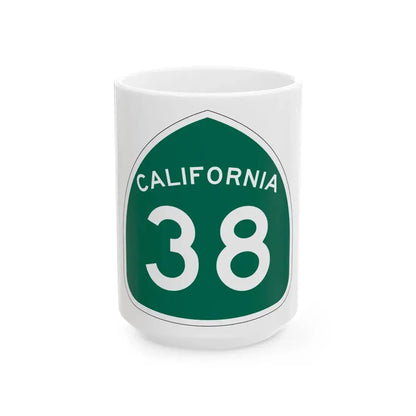California 38 (California) (Road Sign) White Coffee Mug 15oz - Go Mug Yourself