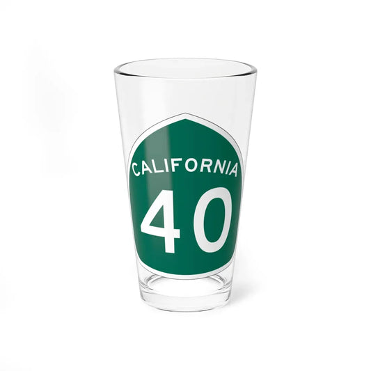 California 40 (California) (Road Sign) Pint Glass 16oz 16oz - Go Mug Yourself