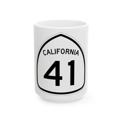 California 41 1957 (California) (Road Sign) White Coffee Mug 15oz - Go Mug Yourself