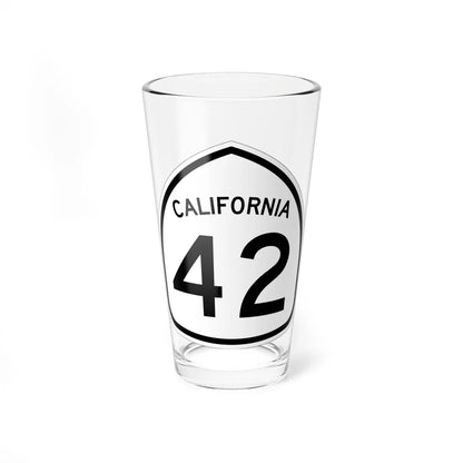 California 42 1957 (California) (Road Sign) Pint Glass 16oz 16oz - Go Mug Yourself