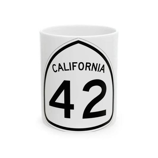 California 42 1957 (California) (Road Sign) White Coffee Mug 11oz - Go Mug Yourself