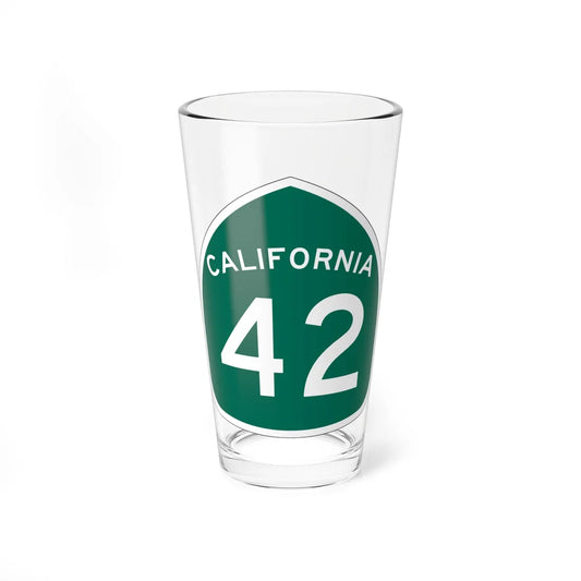 California 42 (California) (Road Sign) Pint Glass 16oz 16oz - Go Mug Yourself