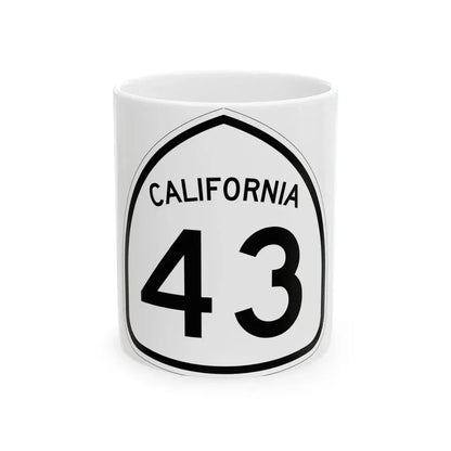 California 43 1957 (California) (Road Sign) White Coffee Mug 11oz - Go Mug Yourself