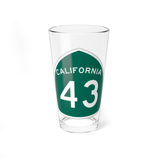 California 43 (California) (Road Sign) Pint Glass 16oz 16oz - Go Mug Yourself