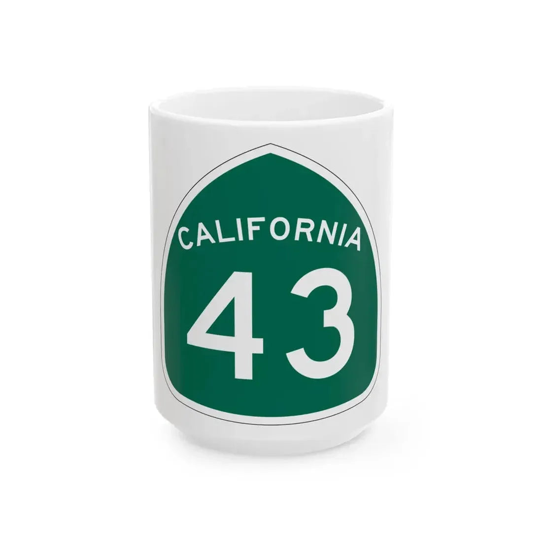 California 43 (California) (Road Sign) White Coffee Mug 15oz - Go Mug Yourself