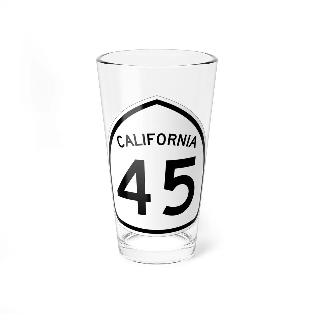 California 45 1957 (California) (Road Sign) Pint Glass 16oz 16oz - Go Mug Yourself