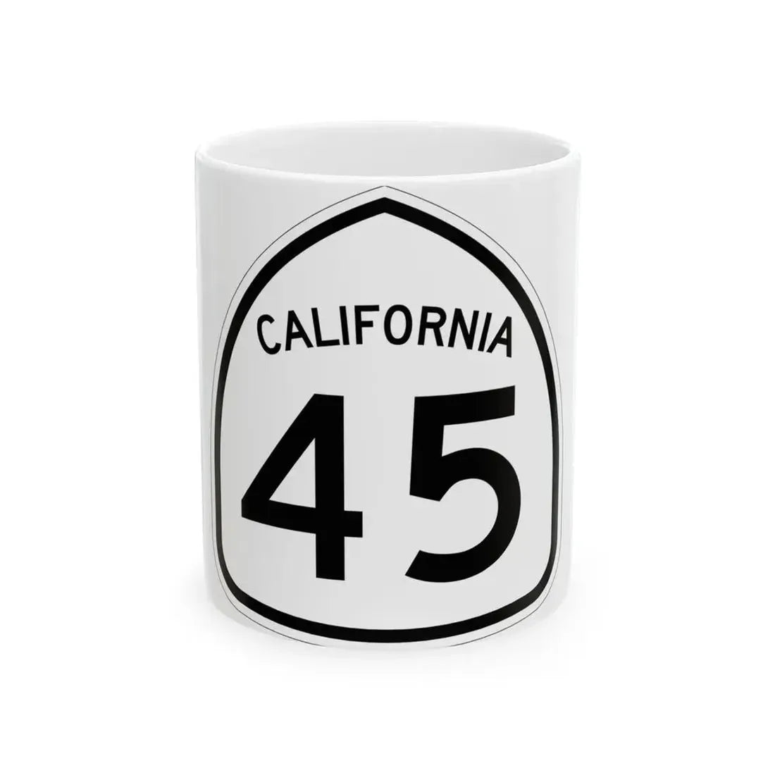 California 45 1957 (California) (Road Sign) White Coffee Mug 11oz - Go Mug Yourself