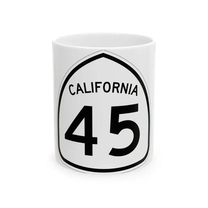 California 45 1957 (California) (Road Sign) White Coffee Mug 11oz - Go Mug Yourself