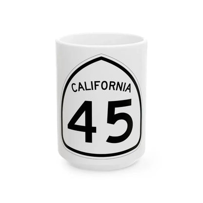 California 45 1957 (California) (Road Sign) White Coffee Mug 15oz - Go Mug Yourself