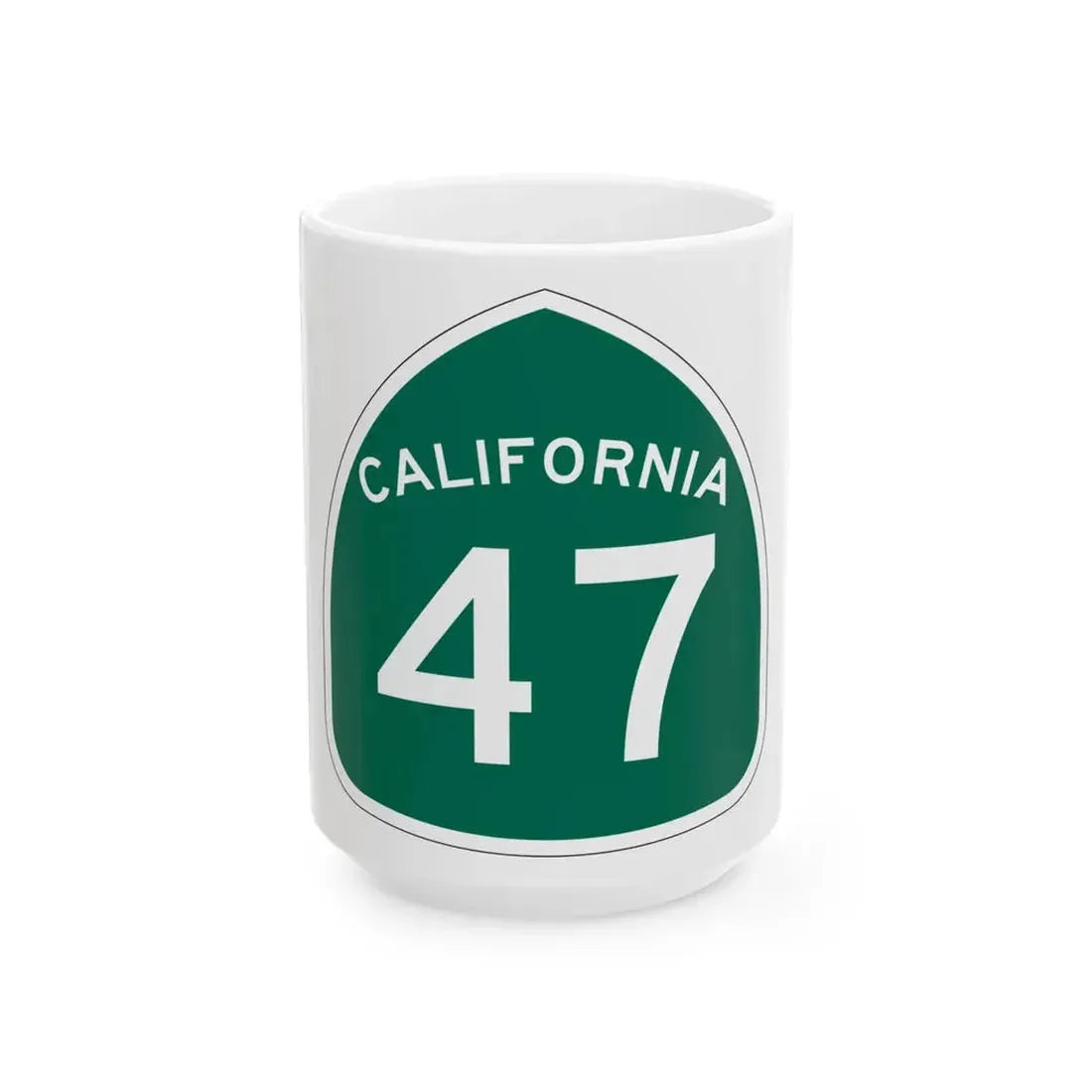 California 47 (California) (Road Sign) White Coffee Mug 15oz - Go Mug Yourself