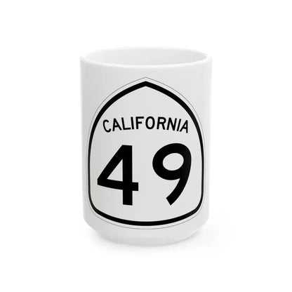 California 49 1957 (California) (Road Sign) White Coffee Mug 15oz - Go Mug Yourself