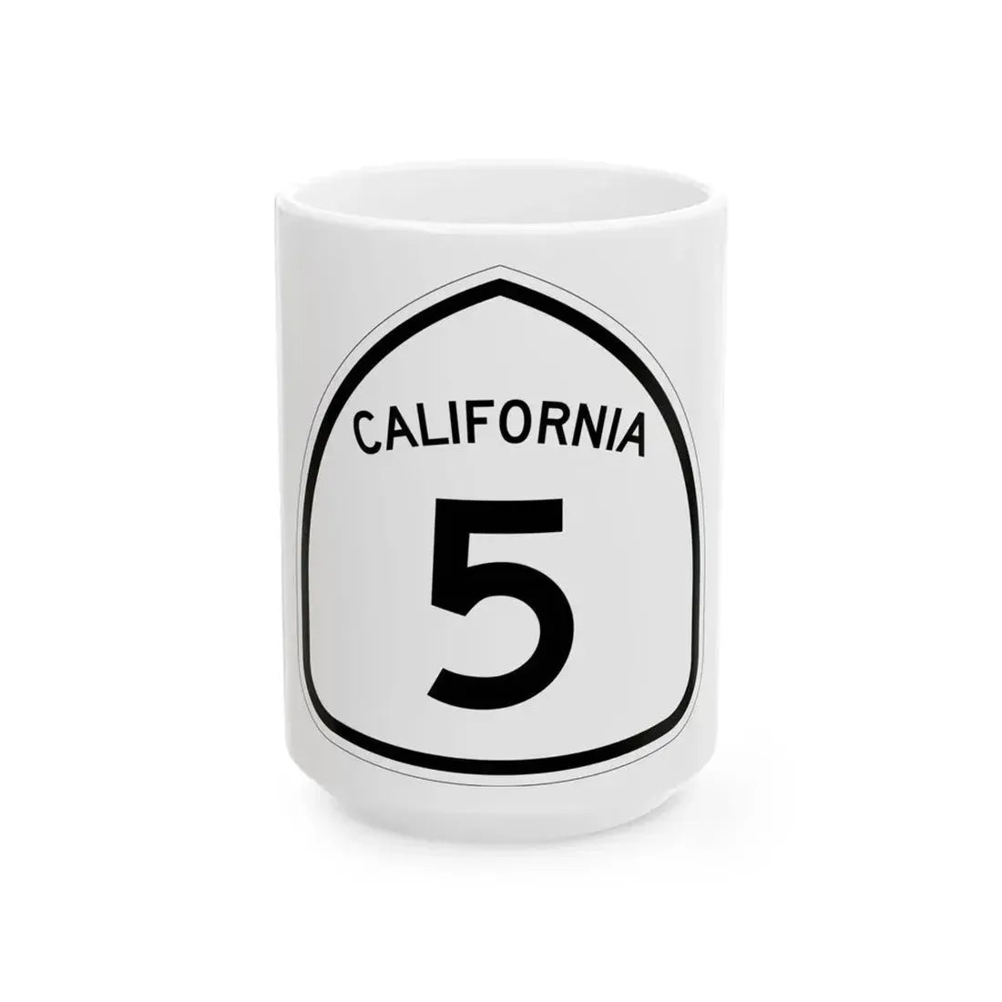 California 5 1957 (California) (Road Sign) White Coffee Mug 15oz - Go Mug Yourself