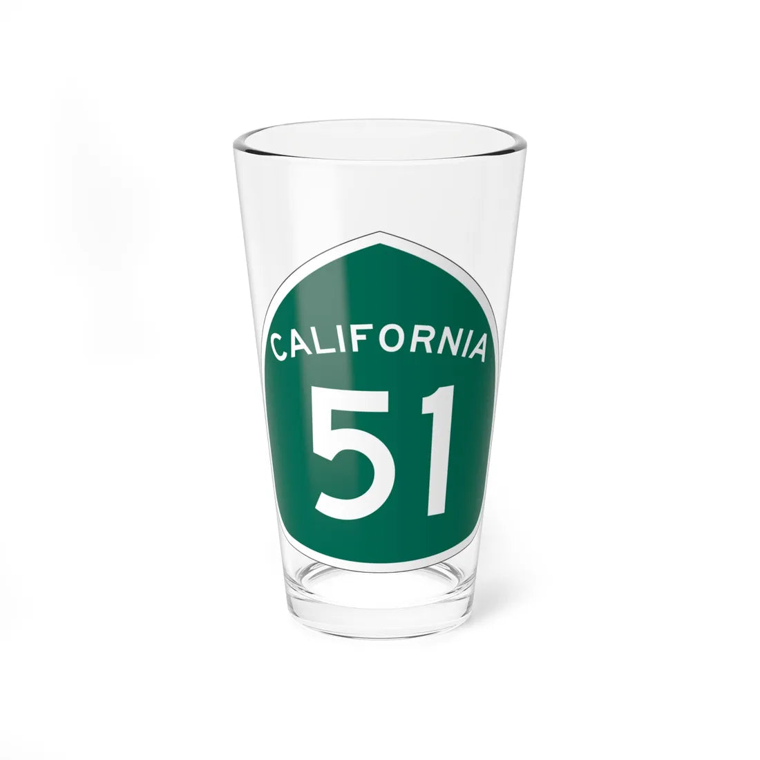 California 51 (California) (Road Sign) Pint Glass 16oz 16oz - Go Mug Yourself