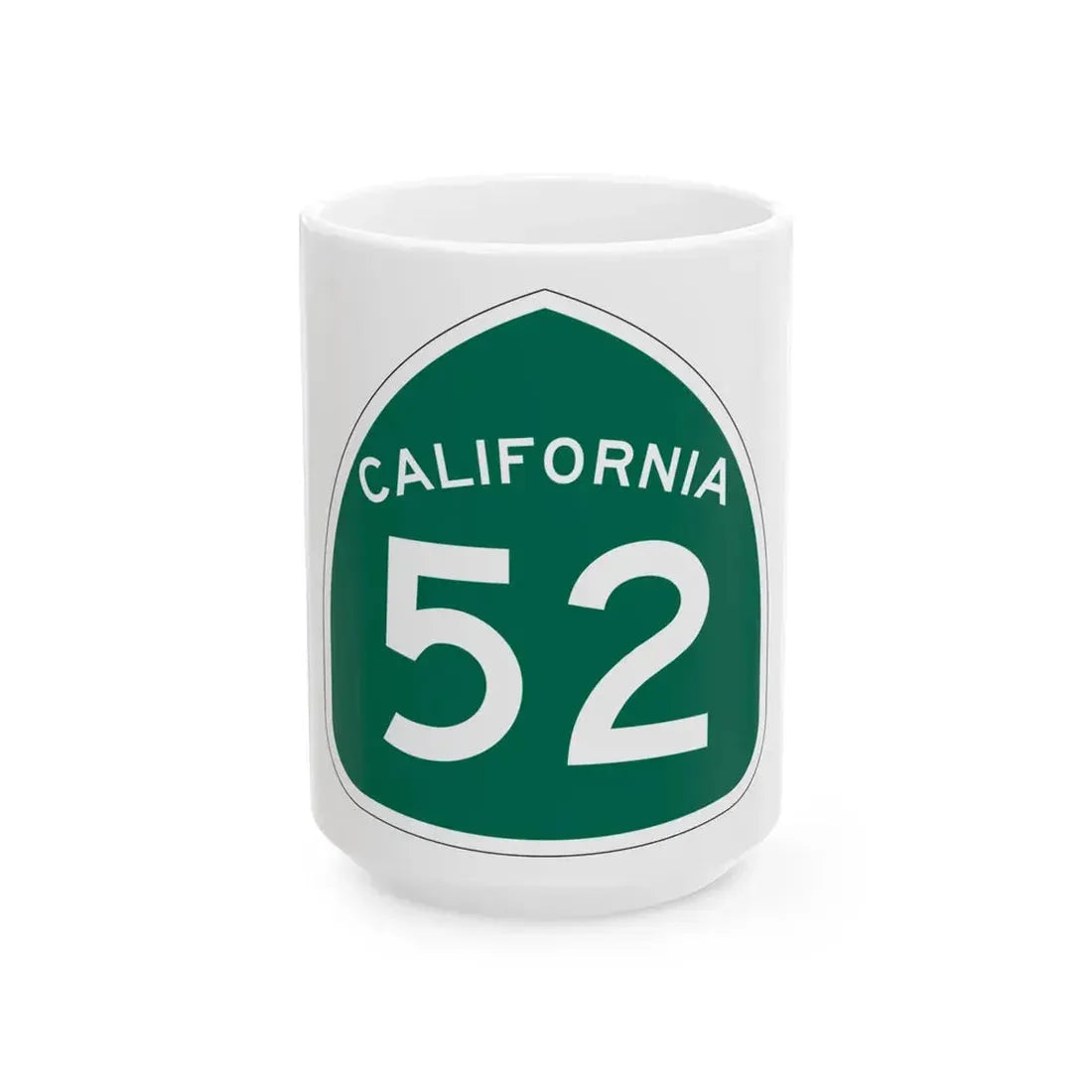 California 52 (California) (Road Sign) White Coffee Mug 15oz - Go Mug Yourself