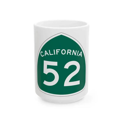 California 52 (California) (Road Sign) White Coffee Mug 15oz - Go Mug Yourself