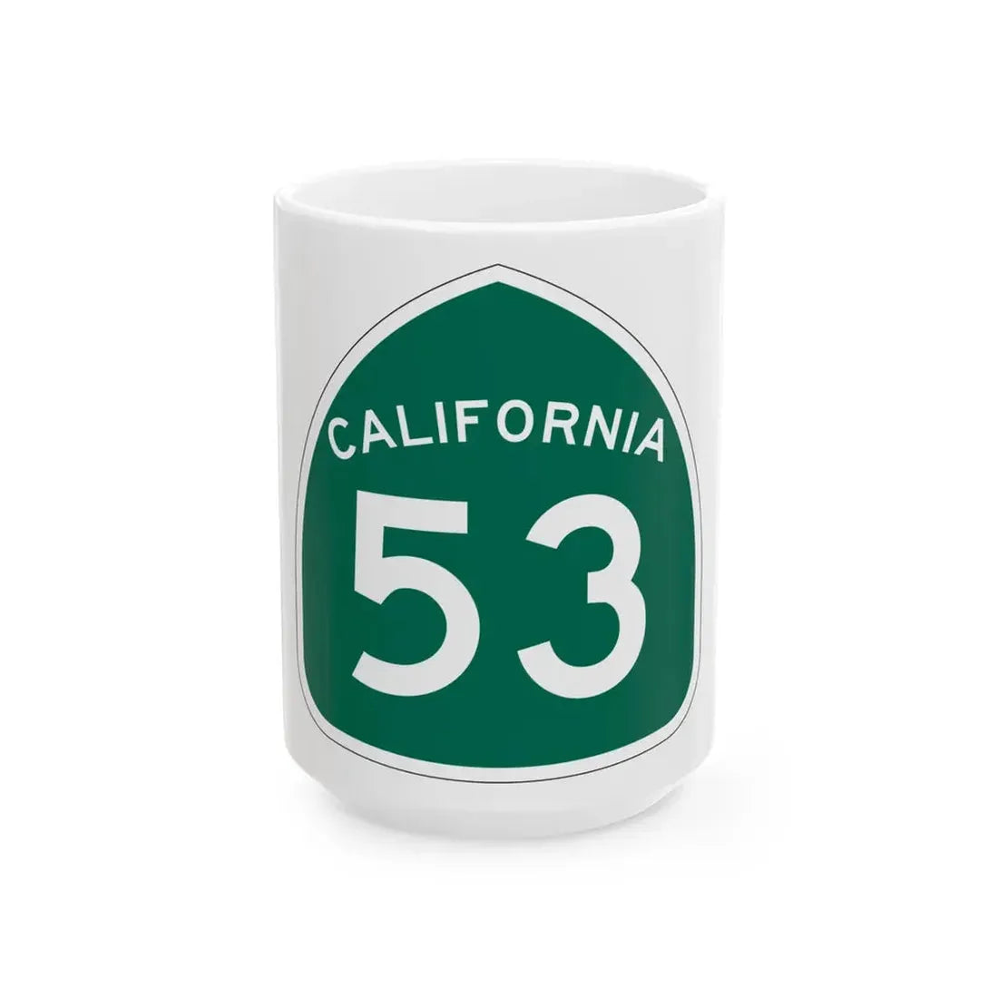 California 53 (California) (Road Sign) White Coffee Mug 15oz - Go Mug Yourself